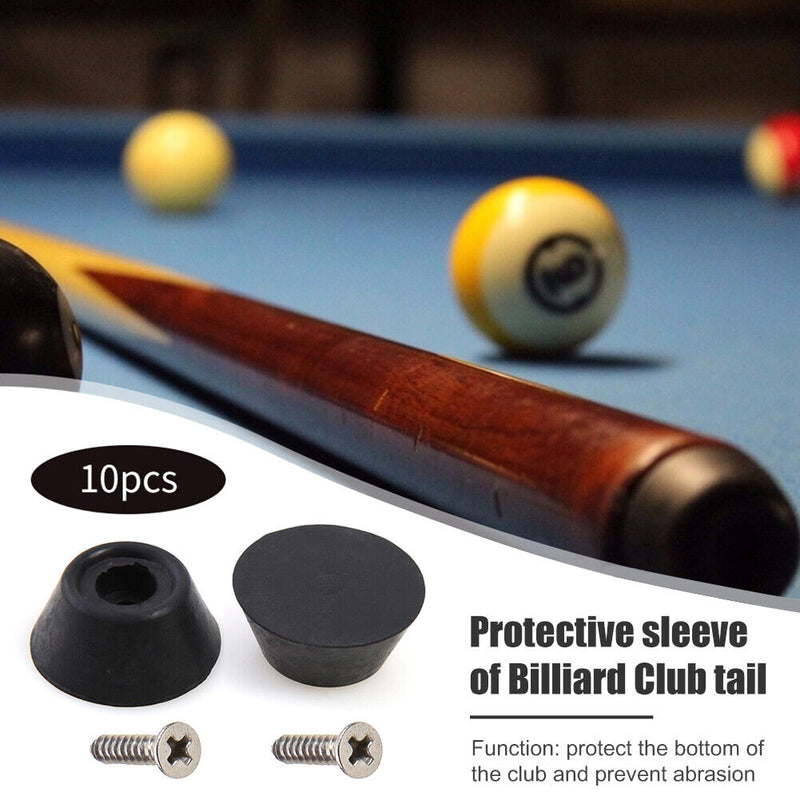 Rubber Pool Cue Tip 10pcs Snooker Billiard Cue Bottom Pole Tail Protector C
