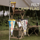 Camping Tent Bunting Pennant Outdoor Scene Layout Triangle Hanging Flag (D)