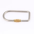 D Shape Titanium Alloy Screw Lock Carabiner Clip Hook Keychain Camping Newly