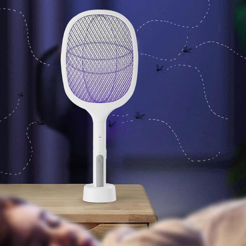 2 in 1 Electric Insect Swatter USB Recharge Mosquito Fly Bug Killer Trap Lamp