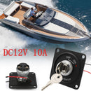 DC 12V 10A Ignition Switch 2 Position ON/OFF Key Switch with Panel+2 Keys Newly