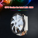SNOWMAN 120mm CPU Cooler Radiator PWM RGB Light 2 Heat Pipes for Intel LGA 2011