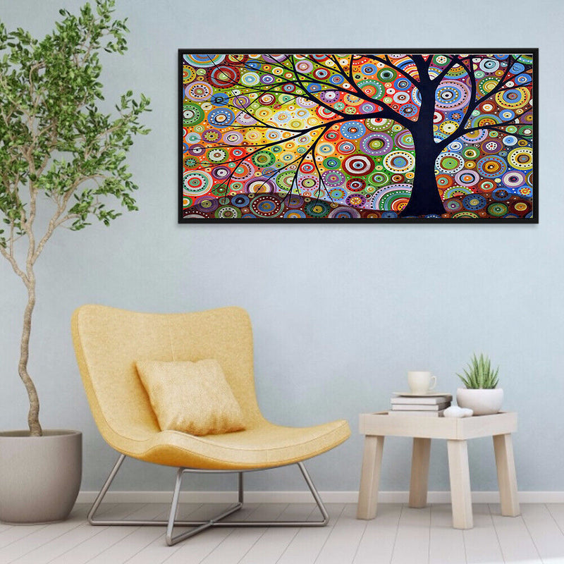 5D Art Diamond Painting DIY Full Round Drill Colorful Tree Mosaic Kit Pictu