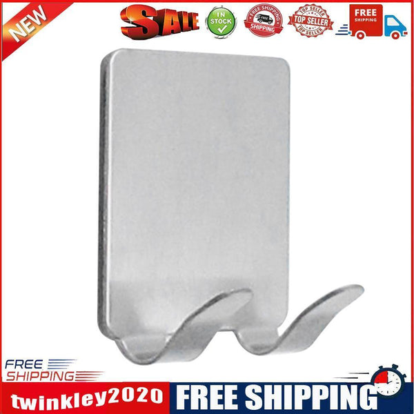 Self-adhesive Stainless Steel Hook Kitchen Wall Door Holder Hanger (2 Hook)