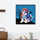 5D DIY Cartoon One-Eyed Dog Mosaic Full Round Drill Art Craft Diamond Painting