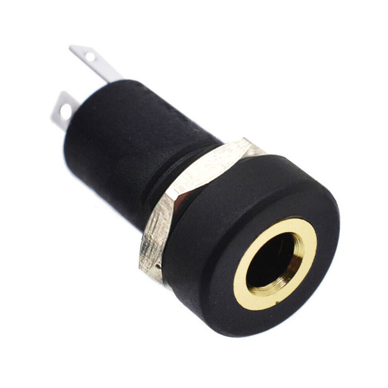 5PCS PJ-392A 3.5mm 3 Pole Black Audio Jack Socket Stereo Solder Panel Connector