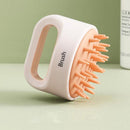 Silicone Scalp Head Massager Comb Handheld Hair Washing SPA Brush (Pink)