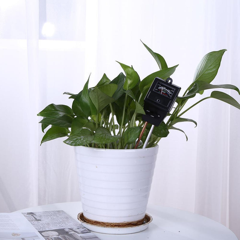 3-in-1 Soil PH Meter Flower Pot Hygrometer Tester Moisture Meter (Black)