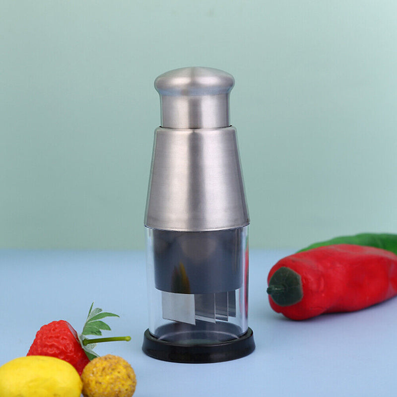 2pcs Manual Onion Garlic Crusher Press-type Stainless Steel Vegetable Cutter
