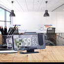 Digital FM Radio Projection Alarm Clock Smart LED Electric Desk Watch (A)