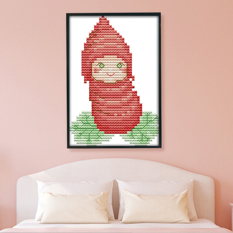 Cute Vegetable Series DIY Canvas 14CT Stamped Kit Print Embroidery Cross Stit