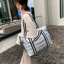 Female Lattice Pattern Armpit Bag Solid Color Large Capacity Tote Shoulder Bag