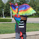 Rainbow Color Flying Parrot Kite with String Handle for Family Fun Outdoor Toys