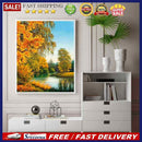 Autumn Forest Lake Scenery Oil Paint By Numbers Kit Frameless Drawing Picture