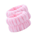 2pcs Absorbent Sweatband Wrist Flannel Wash Towel Band Reusable for Washing F