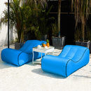 Waterproof Nylon Lazy Bag Inflatable Sofa Outdoor Air Bed (Navy Blue Small)