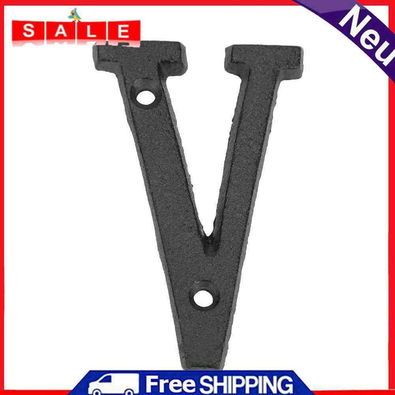 Metal DIY Letter Door Plate Cast Iron Alphabet House Sign Plate Cafe Wall Decor