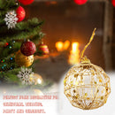 6pcs Luxury Christmas Fixed Ball Hollow Wire Home Party Wall Hanging Ornament