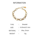 Ladies Adjustable Double Chain Cubic Zirconia Jewelry Crystal Bracelet Couple