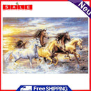 11CT Canvas Horse Embroidery Stamped Cotton Thread Handmade DIY Cross Stitch Kit
