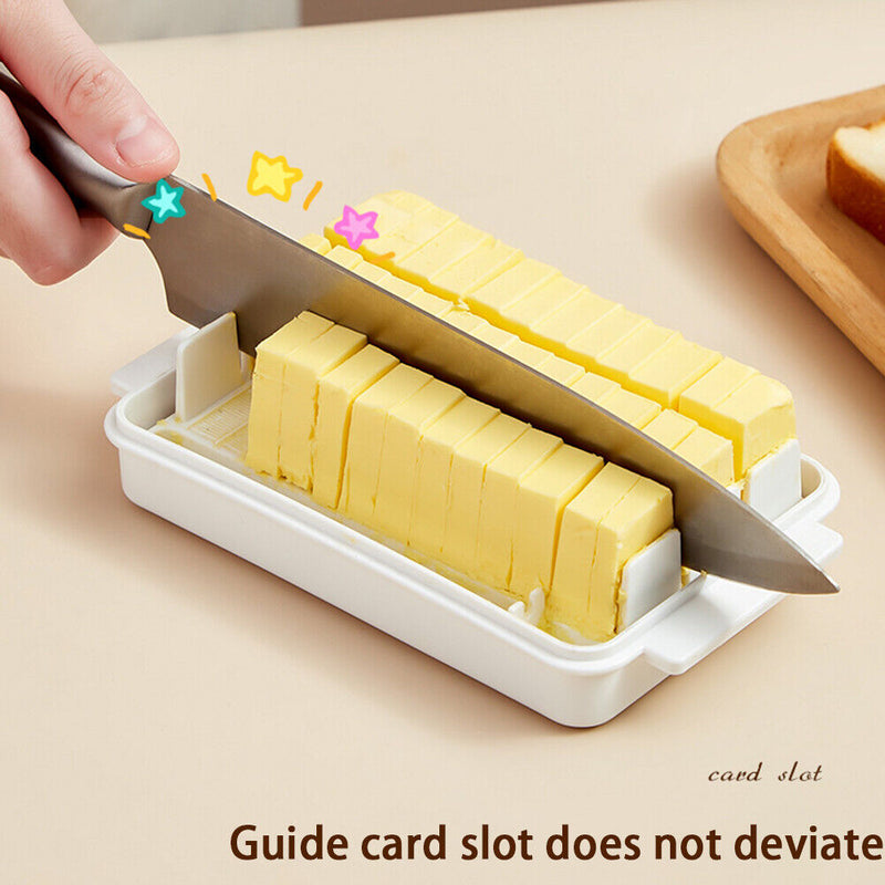 Butter Cutting Storage Box Cheese Slicer Tray w/ Lid Keeper Food Container Newly