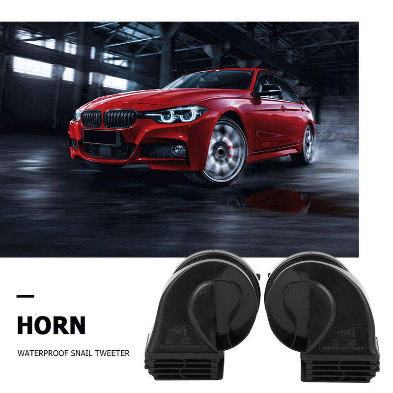 2pcs 12-24V Waterproof Snail Air Horn Loud Signal Alarm Modified Speakers