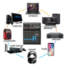 Wireless 4-channel Audio Mixer Bluetooth-compatible USB Sound Mixing (EU) Newly