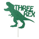 Birthday Dinosaur Theme Sparkling Cake Decor Three Rex Dinosaur Cake Toppers
