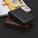Business Card Holder 2pcs PU Leather Name Card Case Pocket (Black Coffee)
