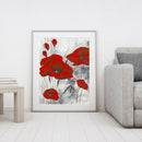 Full Cross Stitch 11CT Red Flower Stamped Embroidery DIY Needlework Kits Newly