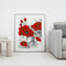 Full Cross Stitch 11CT Red Flower Stamped Embroidery DIY Needlework Kits Newly