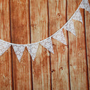 3.2m 12 Flags White Lace Flag Banner  Pennant Wedding/Birthday Party Decor