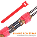 10pcs Fishing Rod Tie Holders Straps Suspenders Fastener Cable Belt (Red) Newly