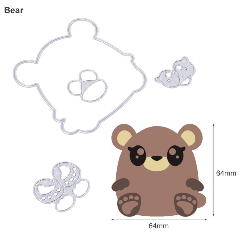 4pcs DIY Bear Cutting Dies Embossing Stencil for Scrapbooking Photo Album