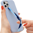 3pcs Phone Soft Band Cellphone Strap Loop Wristband Hand Holder (Blue-Gray)