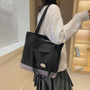 Women Fashion Canvas Patchwork Shoulder Bag Casual Large Capacity Tote Handbags