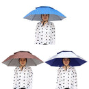 Portable Rain Umbrella Hat Foldable Outdoor Sun Shade Head Cap (Dark Blue)