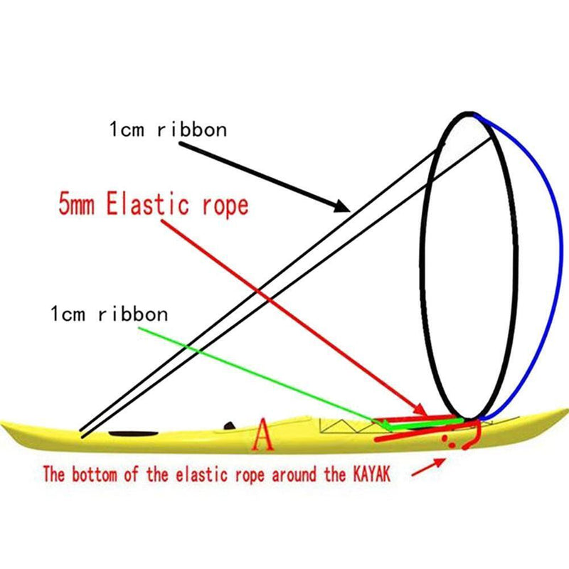 42 Inch Folding Kayak Wind Paddle Sailing Popup Sail w/Clear Window(Blue) Newly