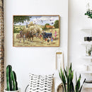 5D DIY Full Round Drill Diamond Paint Horse Cart Mosaic Rhinestone Art Picture
