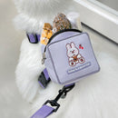 Pet Cat Dog Backpack Printed Chest Strap Harness Traction Rope (Purple L) Newly