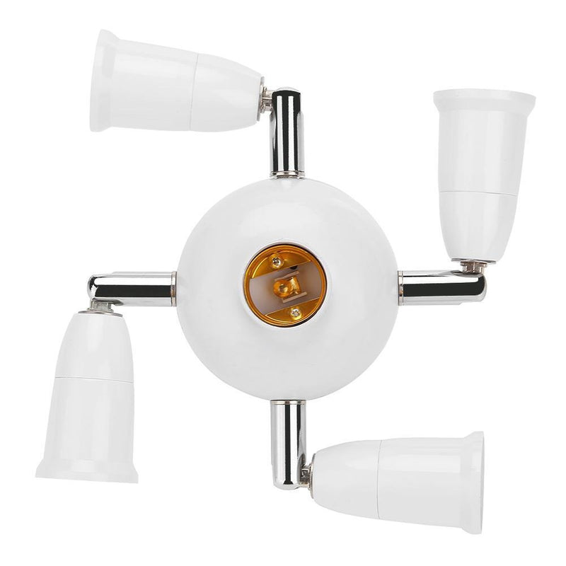 Adjustable E27 Splitter 5 Heads Lamp Base LED Bulb Adapter Holder Socket Newly