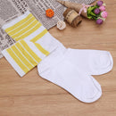 Anti-slip Sports Socks Women Men Cycling Calf Length Socks (Yellow Stripe)