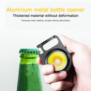 USB COB LED Flashlight Keychain Survival Bottle Opener Pocket Clip Work Lamp