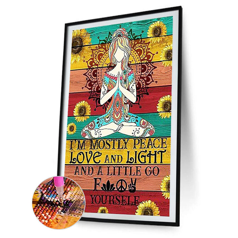 5D DIY Full Round Drill Diamond Painting English Words Crafts Mosaic Kit 40