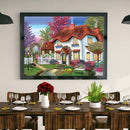 Village House Car Full Round Drill Art Rhinestone Wall Pictures (W0981) Newly