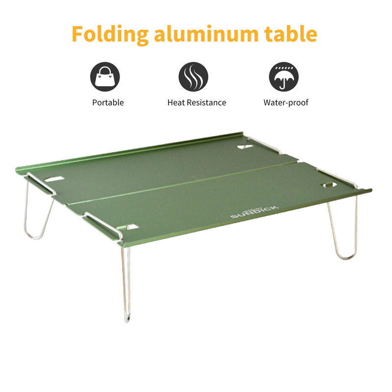 Outdoor Folding Mini Table Portable Collapsible Compact Table (Green) Newly