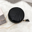 Women PU Leather Shoulder Bags Lady Embroidery Thread Solid Color Bag Purse Bag