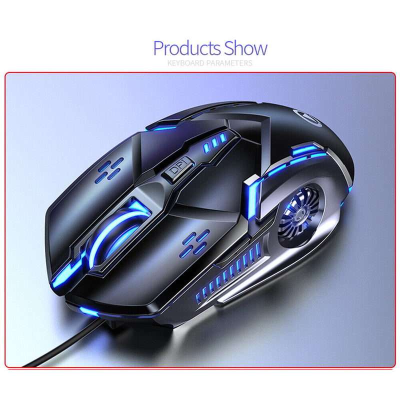 G5 Wired Gaming Mouse 6 Button 3500 DPI USB Computer RGB Light Mice (Black)