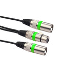 3Pin XLR Female to Dual 2 Male Y Splitter 30cm Adapter Cable Wire (Green) Newly