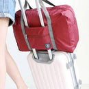 Solid Color Waterproof Folding Travel Bag Lightweight Large Capacity Luggage